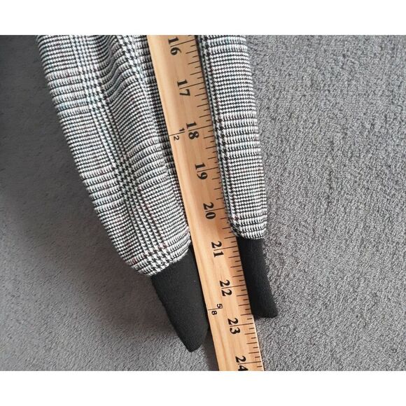 Shinestar Jacket Womens Large Black White Burgundy Blue Glen Plaid Band Neckline - Picture 10 of 11